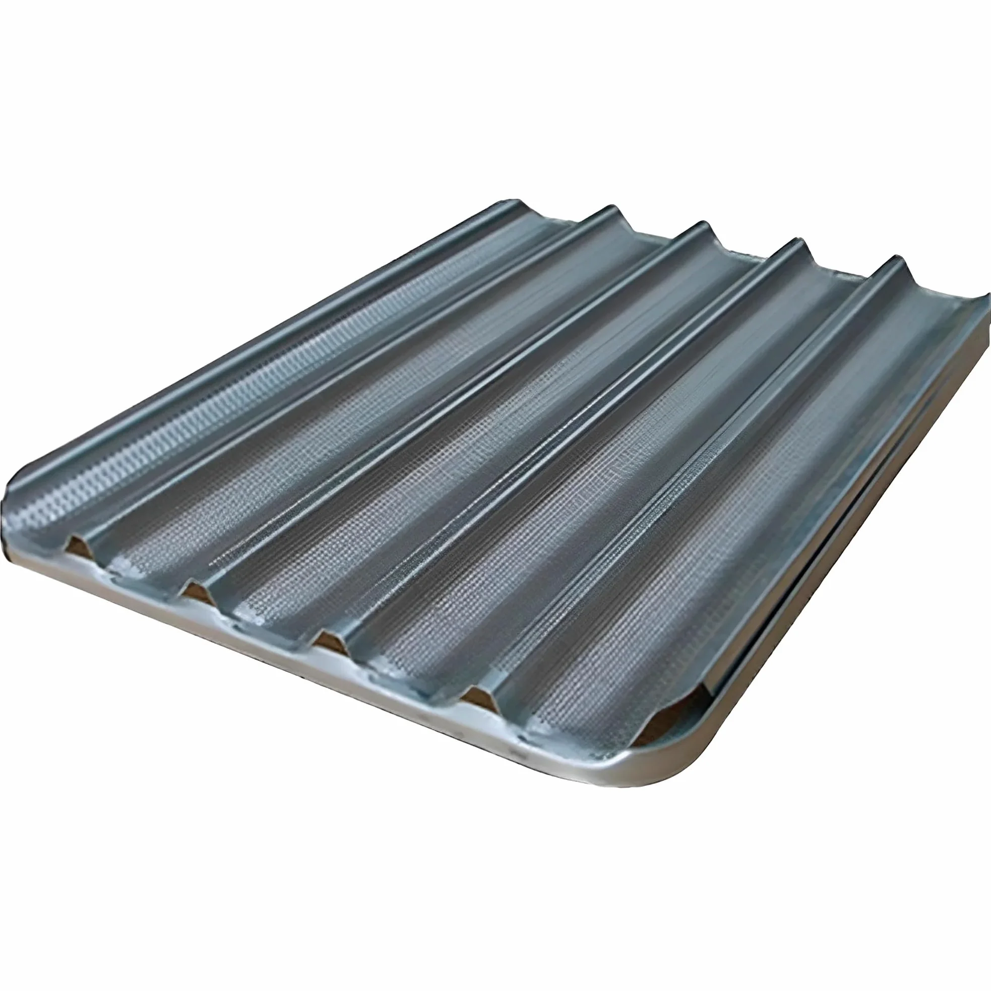 Packung mit 5 professionellen WORLDMAI Backbleche aus perforiertem Aluminium, 60 x 40 cm, für Brotbackofen, perforierte geriffelte Platten für Bäckerei, Konditorei und Gastgewerbe