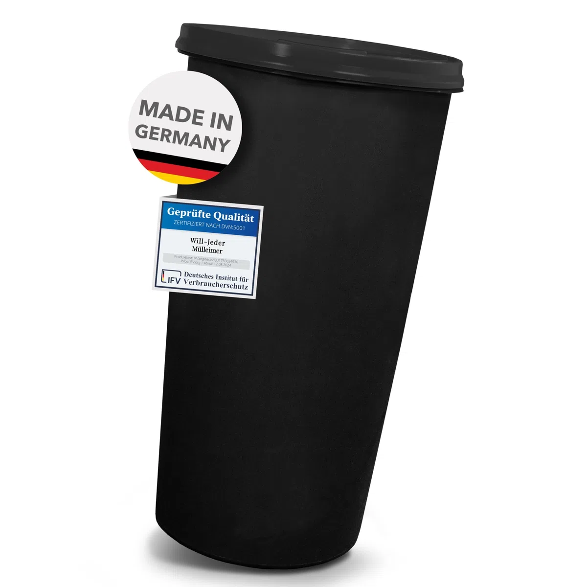 Mülleimer 60l mit Geruchsdichtem Deckel (Anthrazit), Gelber Sack Ständer, Made in Germany, Müllsackständer aus PE