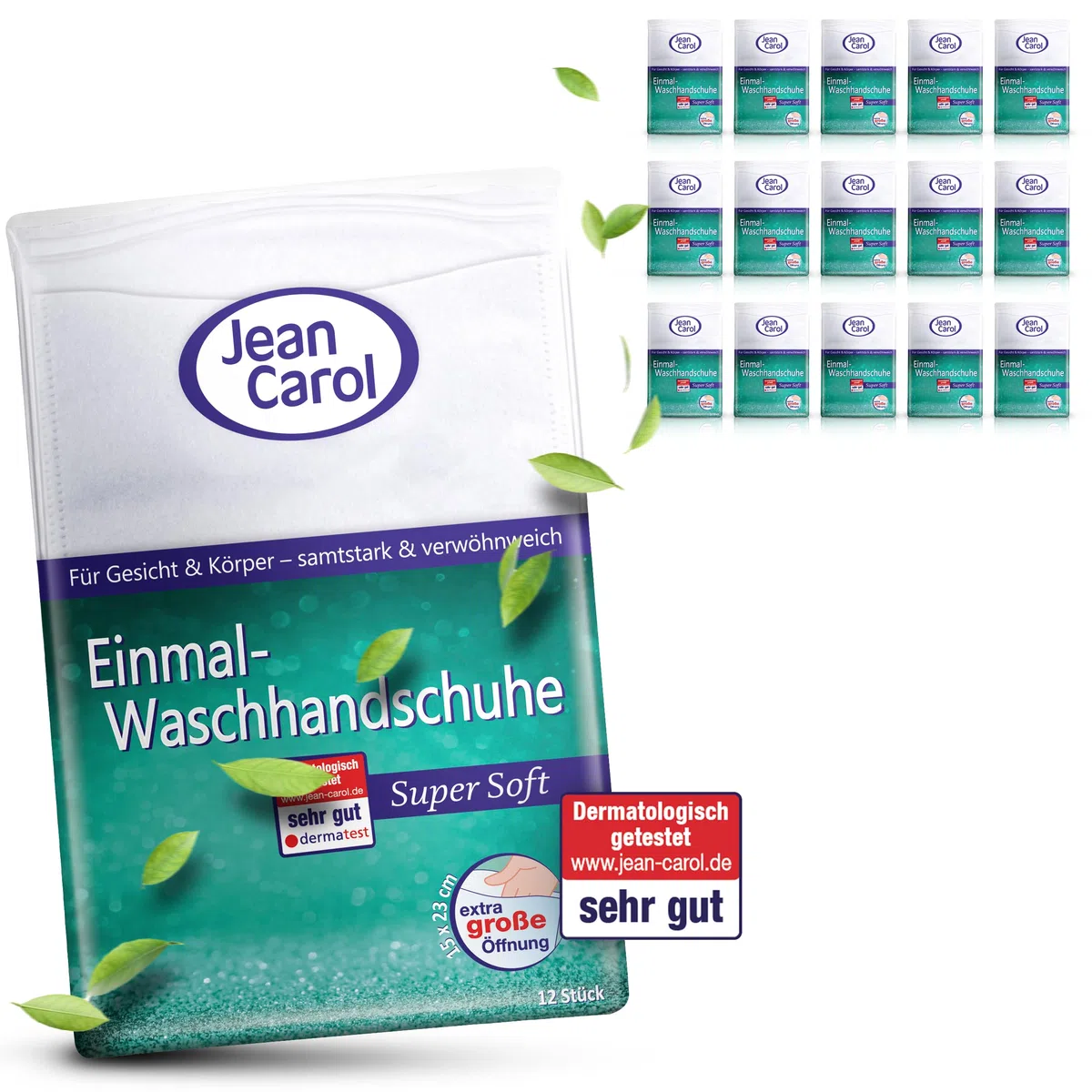 JEAN CAROL® Einmal-Waschhandschuhe, Super Soft 10 x 12 Stück (Nachfolger)