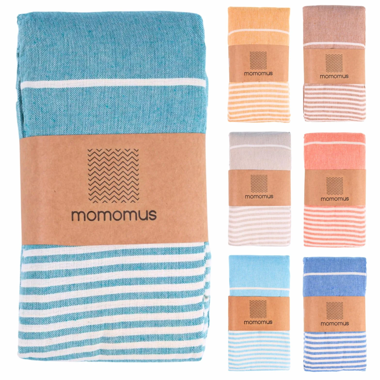 MOMOMUS Fouta XXL, Sandfrei, mit Fransen - Großes Strandtuch XXL, aus Baumwolle, Sandabweisend - Ideal für Picknicks am Strand