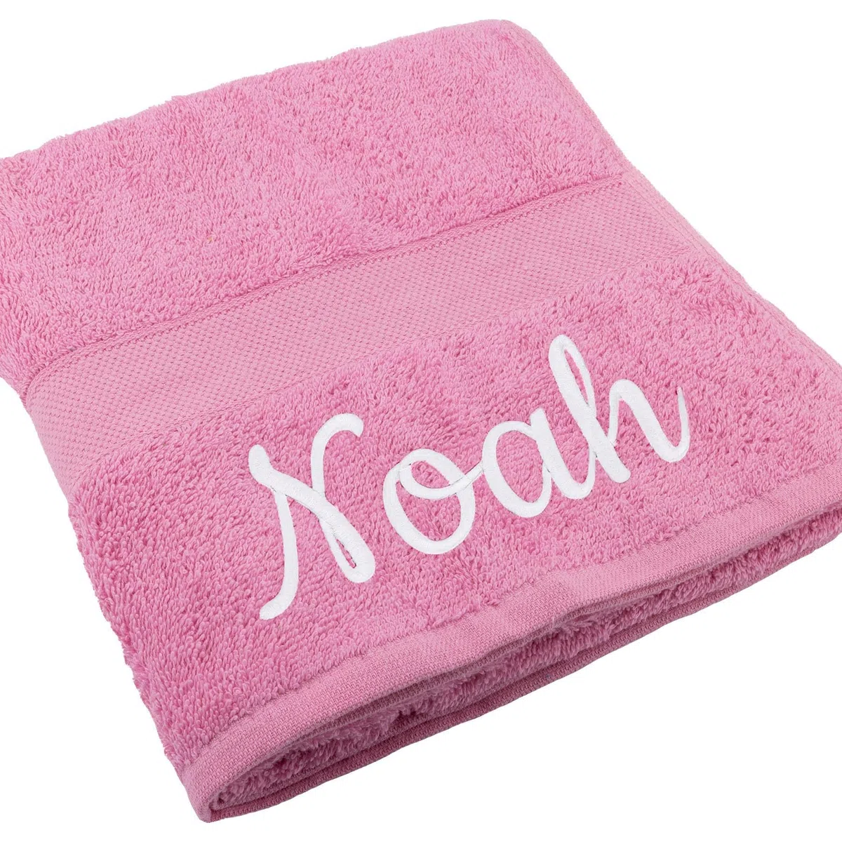 Deitert Handtuch Juist mit Namen oder Wunschtext Bestickt, personalisiertes Duschtuch, individuelles Badetuch, 100% Baumwolle, 70 x 140 cm rosa