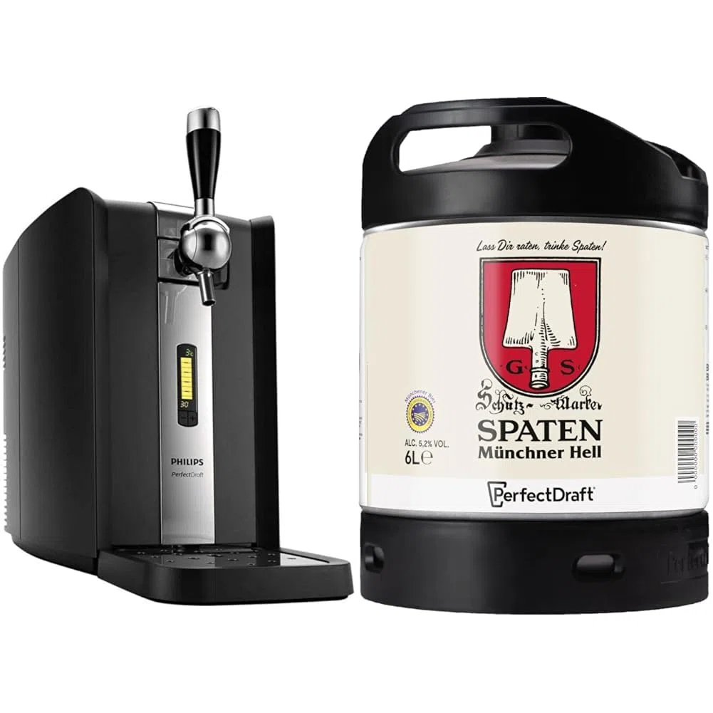 Philips HD3720 / 25 PerfectDraft 6 liter beer dispenser + Spaten Münchner Hell, Helles aus München, Bier Perfect Draft (1 x 6l)