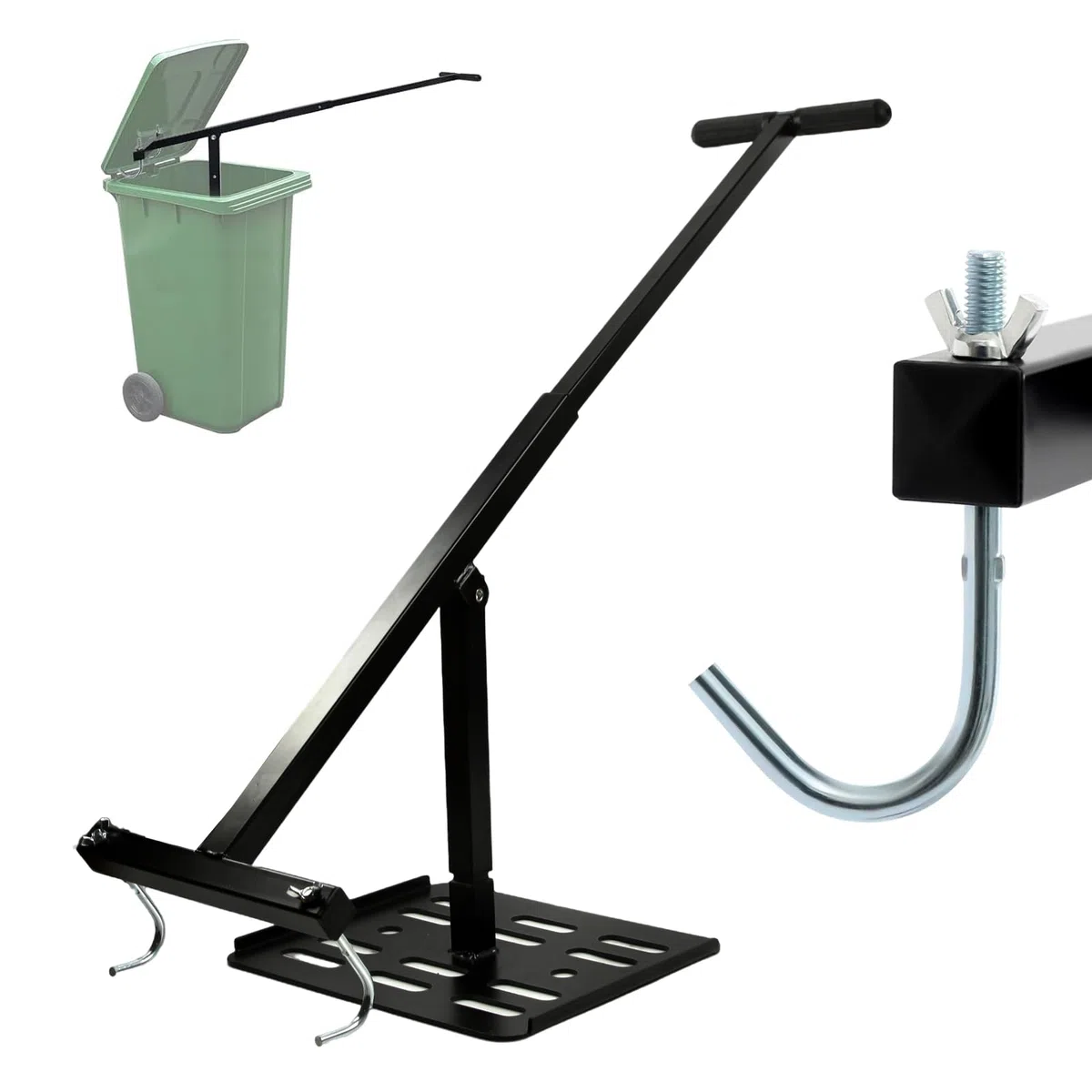 Manuelle Müllpresse Handwerkzeug, Mülltonnen Presse, 240L Mülltonne, Höhenverstellbar, Küchen- und Gartenabfälle
