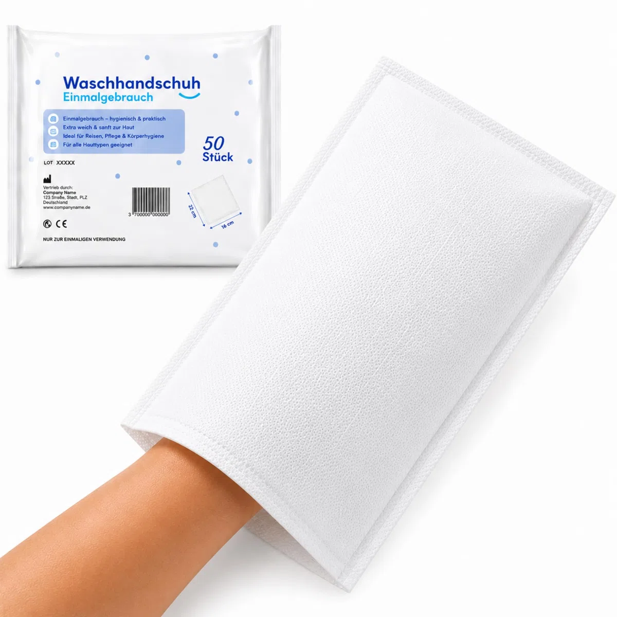 200 Einweg-Waschlappen Ultra Weich - Vliesstoff Gepolstert - Für Medizinische Pflege und Hygiene - Weiß - Le Pro des Medizinischen