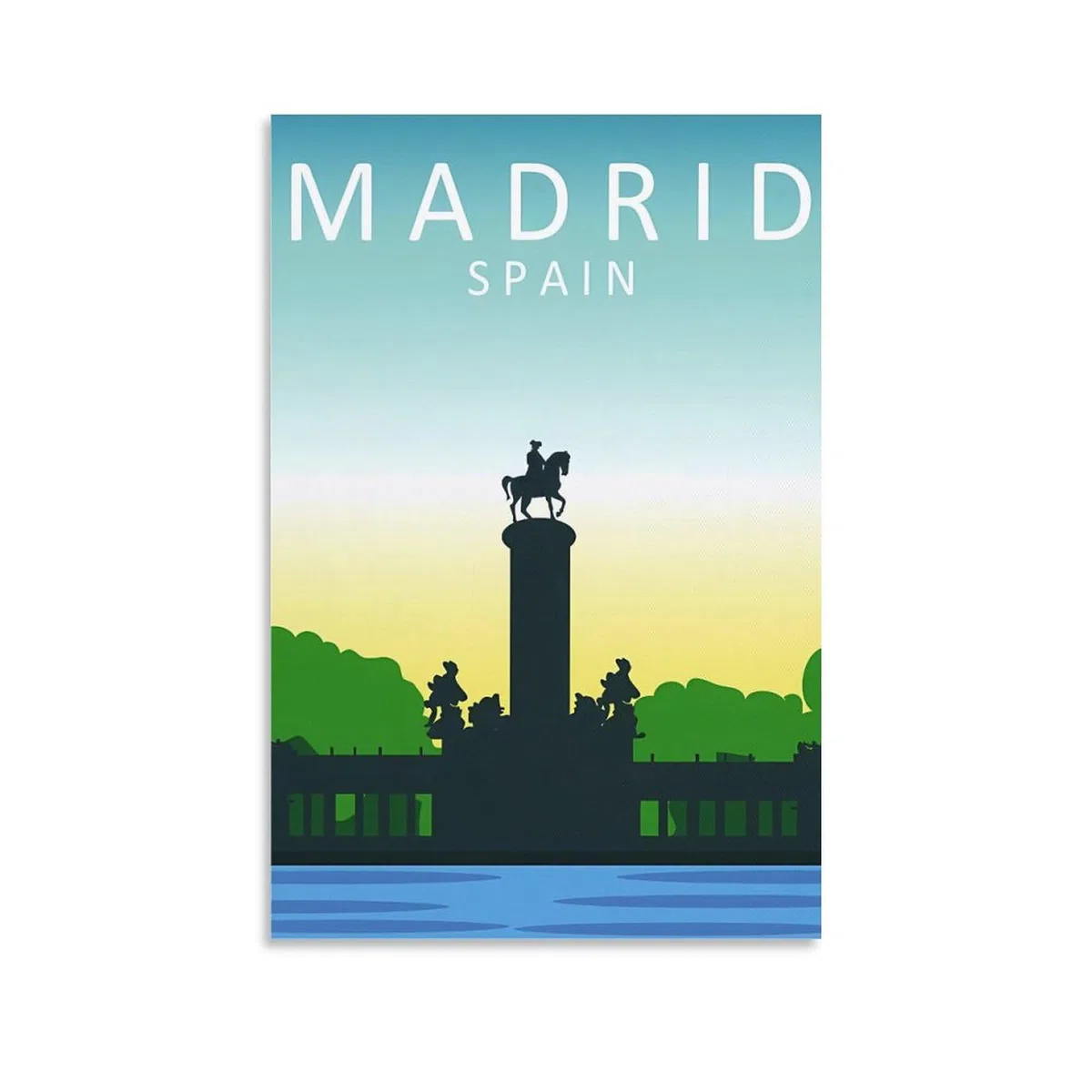 Madrid Spanien Vintage-Reiseposter, 50 x 75 cm, Leinwanddruck für Wohnzimmer, Schlafzimmer, Wohnheim, Zuhause, Büro, Wanddekoration