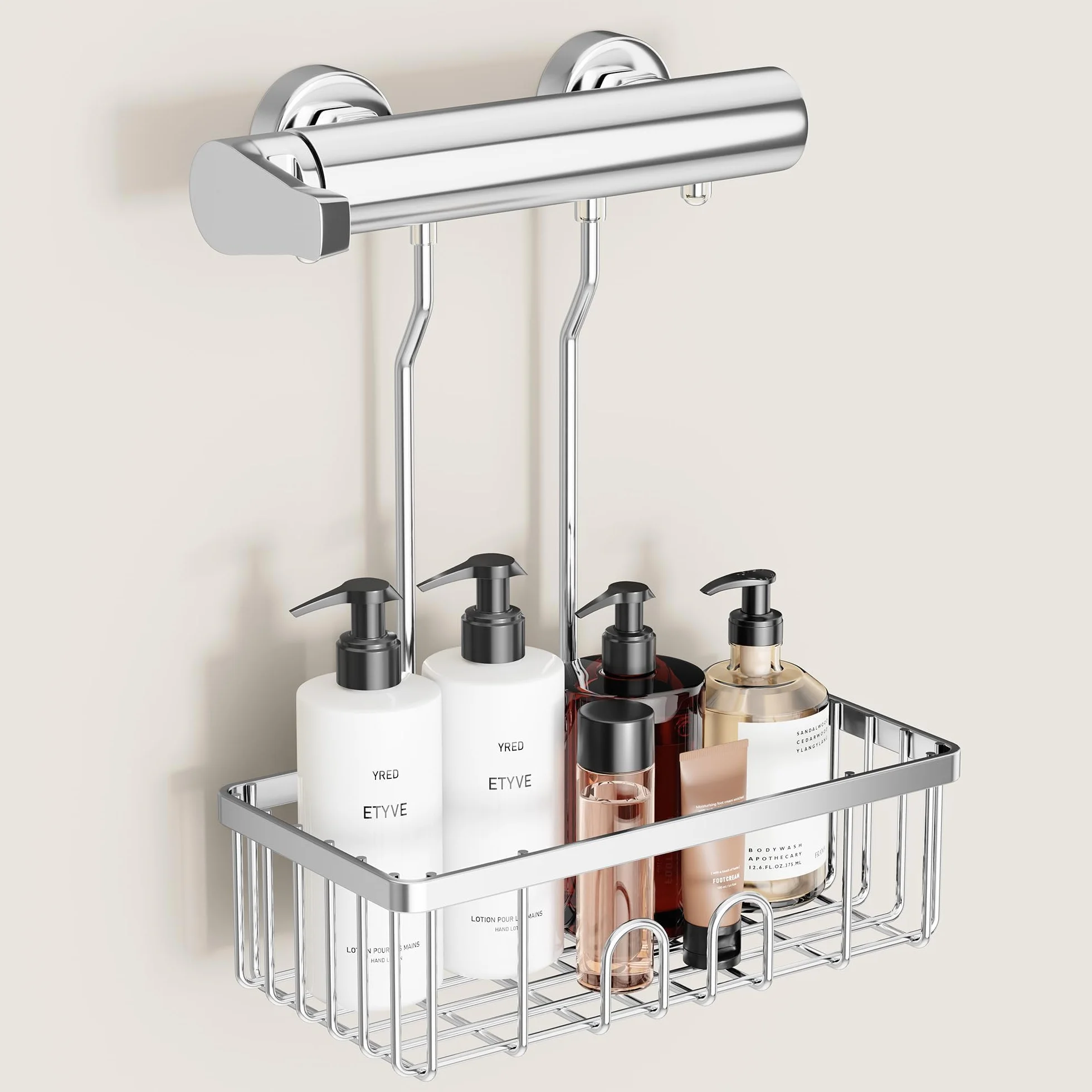 Duschablage Ohne Bohren Duschregal Hängen - Duschablage Zum Hängen Shampoo Halterung Für Dusche Duschkorb Ohne Bohren Dusche Halterung Shower Shelf Bad Regal Seifenhalter SS304 Edelstahl 30x13x8,5cm