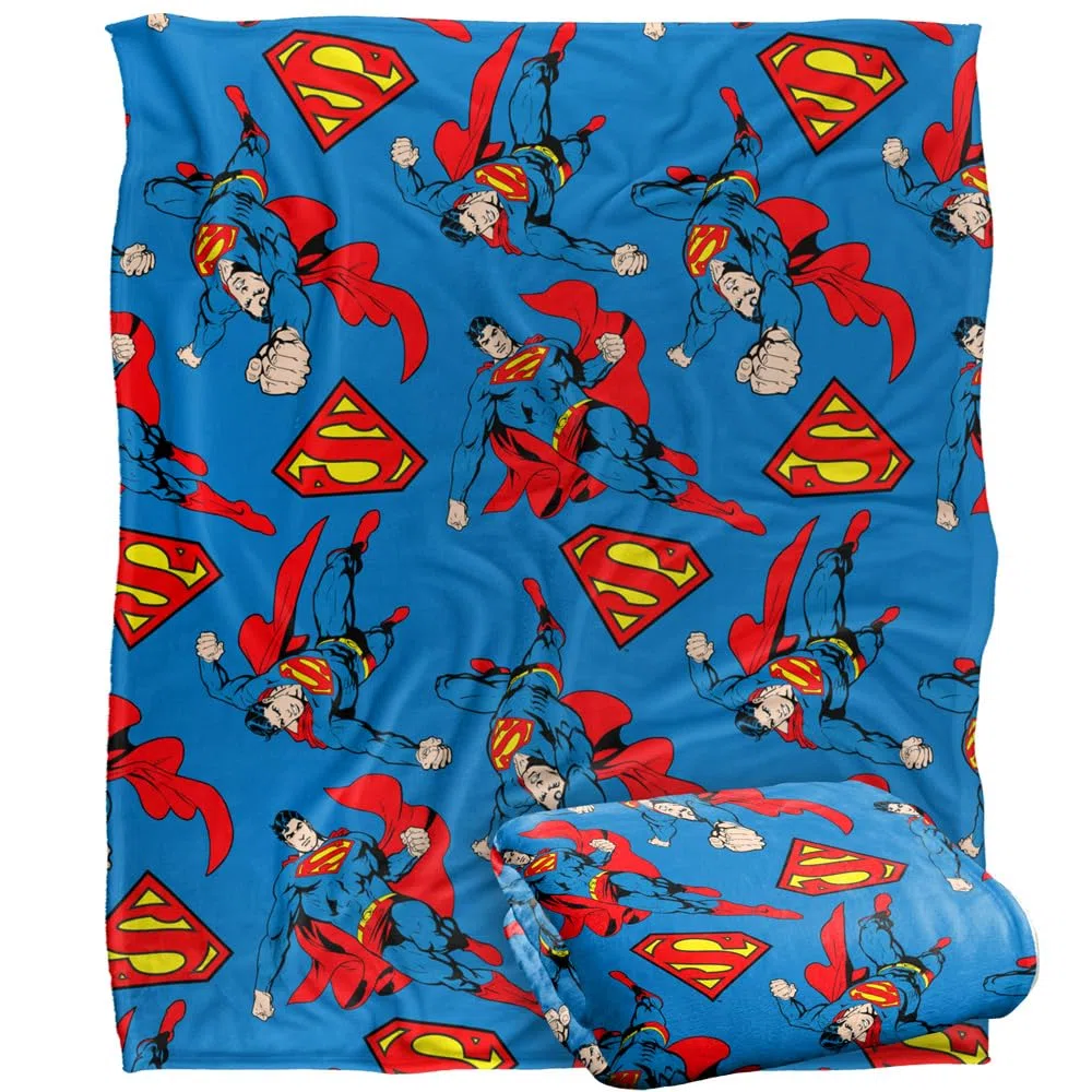 SUPERMAN Silky Touch Kuscheldecke, superweich, 152 x 127 cm