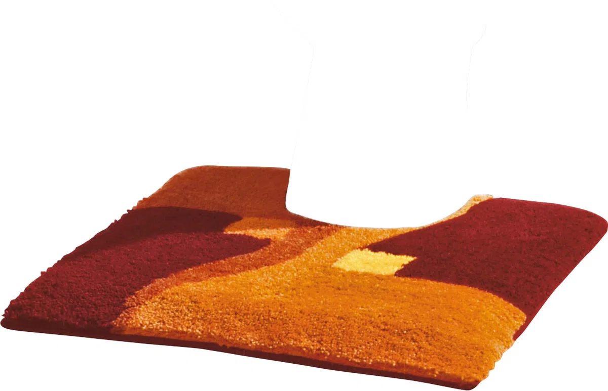 Erwin Müller WC-Umrandung Athen rutschhemmend Terra Größe 50x50 cm - kuscheliger Hochflor, für Fußbodenheizung geeignet